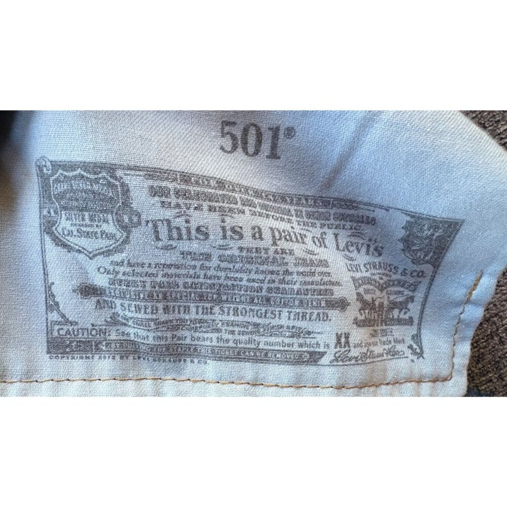 Levis 501 Original Fit Mens Straight Button Fly  Jeans 38x32 Americana Western - Picture 7 of 10